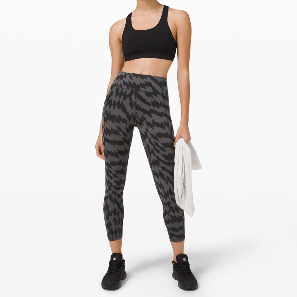 Lululemon Wunder Train 25” Voltage Graphite Grey Leggings Size 12